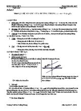 Giáo án Đại số Lớp 9 - Tiết 27 Hệ số góc của đường thẳng y  ax + b - Năm học 2017-2018 - Phạm Quang Huy